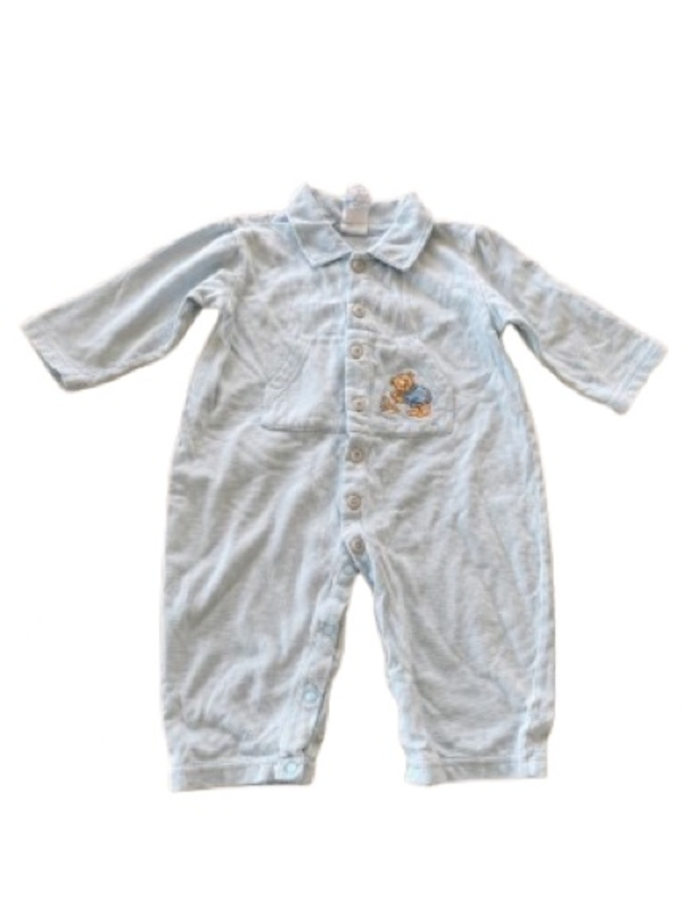 Vintage Lullaby Club Baby Romper 18M Light Blue Cotton